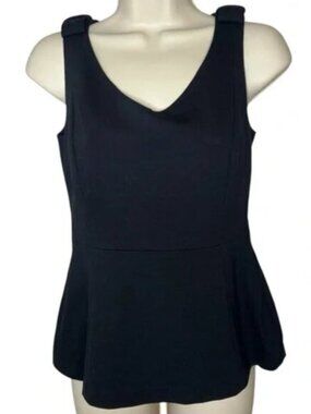 Kate Spade Elegant Black Peplum Tank Top with Bows